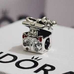Pandora Christmas gift box sterling silver charm with clear cubic zirconia
